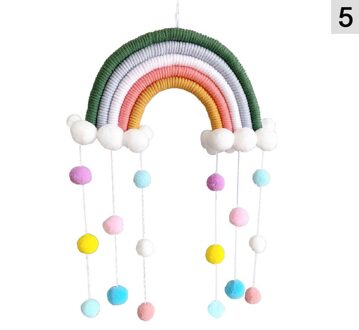 Macrame Regenboog Wolken Tapijt Muur Opknoping Decor Diy Handgemaakte Geweven Ambachten Photo Prop Thuis Kamer Decoratie 5