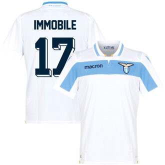 Macron Lazio Roma Shirt Uit 2018-2019 + Immobile 17 (Fan Style) - EU-M