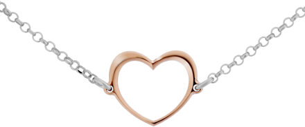 'Mada' Dames 925 Sterling Zilveren Armband - Zilver/Roze ZA-7389 Zilver en roségoud