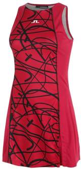 Maddy Printed Jurk Dames-Rood,Zwart - XS