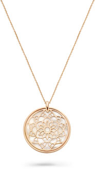 'Madelene' Dames 925 Sterling Zilveren Ketting met Hanger - Roze ZK-7163/RG Rosé