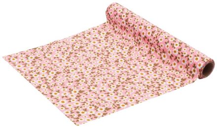 Madelief Tafelloper Roze (28x300cm) Multikleur - Print