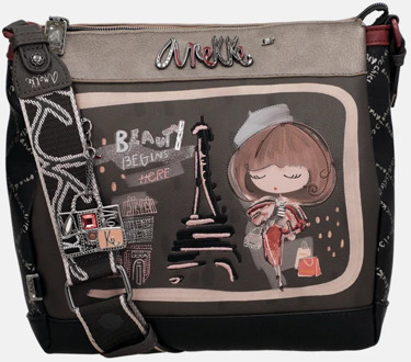 Mademoiselle crossbody tas/shopper multi Zwart