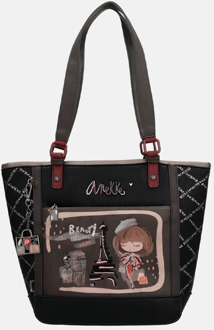 Mademoiselle shopper multi Zwart