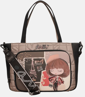 Mademoiselle shopper multi Zwart