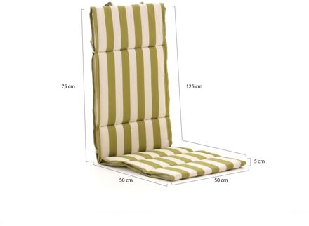 Madison Fiber de luxe tuinkussen hoog 125x50cm - Laagste prijsgarantie! Groen