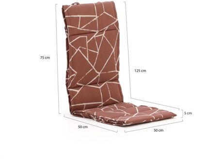 Madison Fiber de luxe tuinkussen hoog 125x50cm - Laagste prijsgarantie! Rood