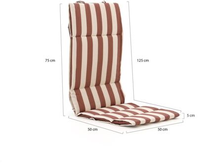 Madison Fiber de luxe tuinkussen hoog 125x50cm - Laagste prijsgarantie! Rood