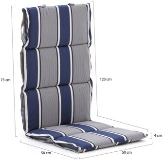 Madison Fiber hoog tuinkussen set van 6 - Laagste prijsgarantie! Grijs