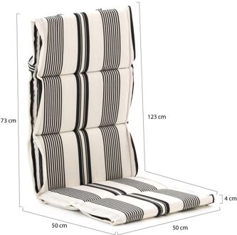 Madison Fiber hoog tuinkussen set van 6 - Laagste prijsgarantie! Wit