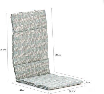 Madison Fiber tuinkussen hoog 125x50cm - Laagste prijsgarantie! Blauw