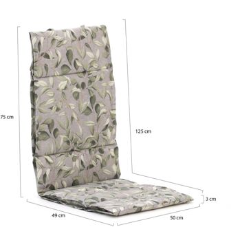 Madison Fiber tuinkussen hoog 125x50cm - Laagste prijsgarantie! Grijs