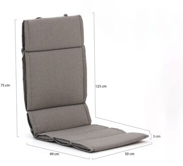 Madison Fiber tuinkussen hoog 125x50cm - Laagste prijsgarantie! Grijs