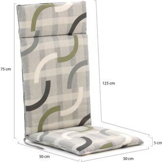 Madison Fiber tuinkussen hoog 125x50cm - Laagste prijsgarantie! Grijs