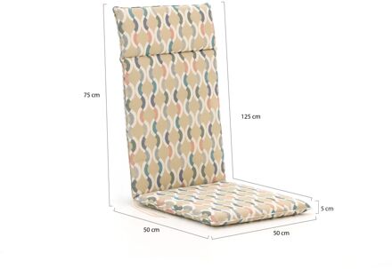 Madison Fiber tuinkussen hoog 125x50cm - Laagste prijsgarantie! Grijs