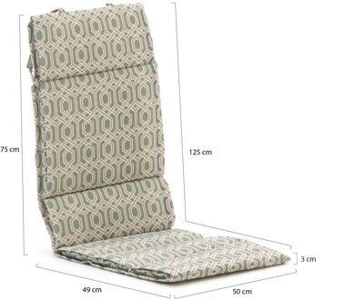 Madison Fiber tuinkussen hoog 125x50cm - Laagste prijsgarantie! Groen