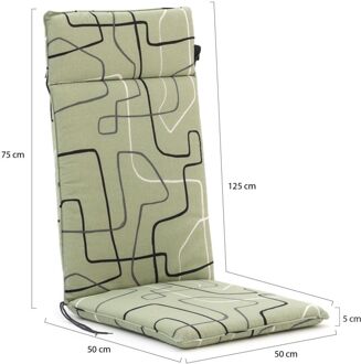 Madison Fiber tuinkussen hoog 125x50cm - Laagste prijsgarantie! Groen