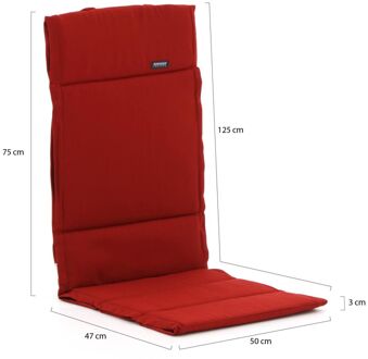Madison Fiber tuinkussen hoog 125x50cm - Laagste prijsgarantie! Rood