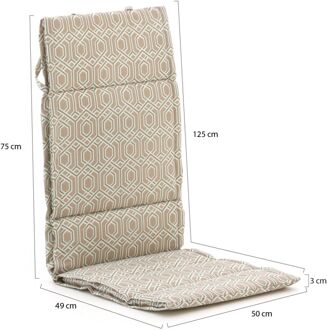 Madison Fiber tuinkussen hoog 125x50cm - Laagste prijsgarantie! Taupe