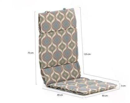 Madison Fiber tuinkussen hoog 125x50cm - Laagste prijsgarantie! Taupe