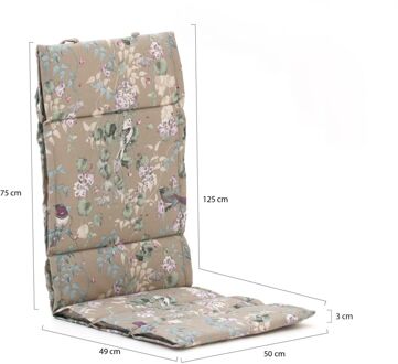 Madison Fiber tuinkussen hoog 125x50cm - Laagste prijsgarantie! Taupe