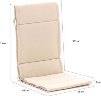 Madison Fiber tuinkussen hoog 125x50cm - Laagste prijsgarantie! Taupe