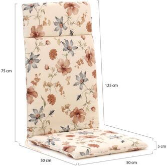 Madison Fiber tuinkussen hoog 125x50cm - Laagste prijsgarantie! Wit