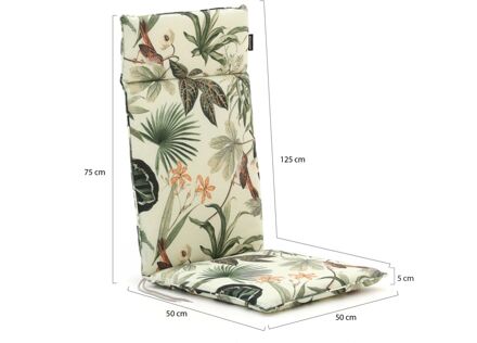 Madison Fiber tuinkussen hoog 125x50cm - Laagste prijsgarantie! Wit