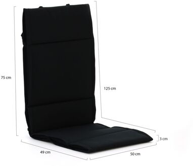 Madison Fiber tuinkussen hoog 125x50cm - Laagste prijsgarantie! Zwart