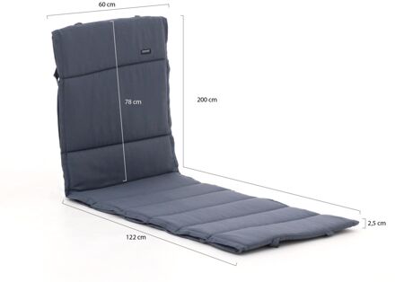 Madison Fiber tuinkussen voor ligbed 200x65cm - Laagste prijsgarantie! Grijs