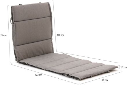 Madison Fiber tuinkussen voor ligbed 200x65cm - Laagste prijsgarantie! Grijs