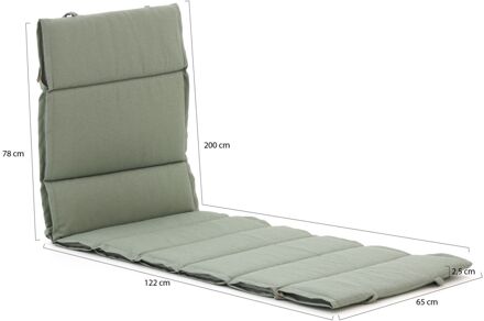 Madison Fiber tuinkussen voor ligbed 200x65cm - Laagste prijsgarantie! Groen