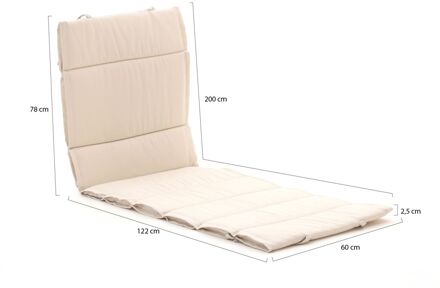 Madison Fiber tuinkussen voor ligbed 200x65cm - Laagste prijsgarantie! Taupe