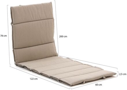 Madison Fiber tuinkussen voor ligbed 200x65cm - Laagste prijsgarantie! Taupe