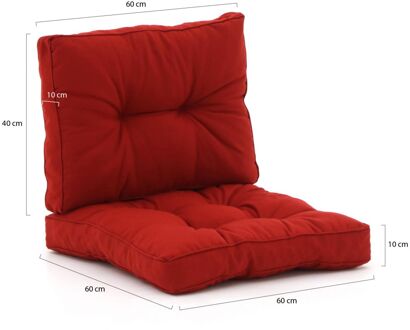 Madison Florance loungekussens zit ca. 60x60 rug ca. 60x40 - Laagste prijsgarantie! Rood