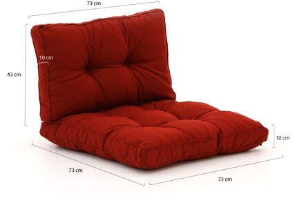Madison Florance loungekussens zit ca. 73x73 rug ca. 73x43 - Laagste prijsgarantie! Rood