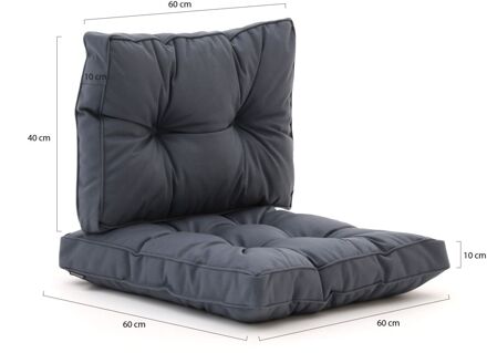 Madison Florance loungekussenset zit ca. 60x60cm rug ca. 60x40cm 2-delig - Laagste prijsgarantie! Grijs