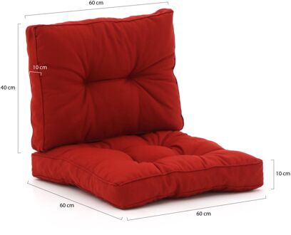 Madison Florance loungekussenset zit ca. 60x60cm rug ca. 60x40cm 2-delig - Laagste prijsgarantie! Rood