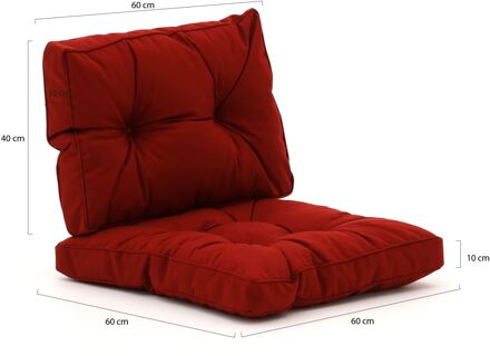 Madison Florance loungekussenset zit ca. 60x60cm rug ca. 60x40cm 2-delig - Laagste prijsgarantie! Rood