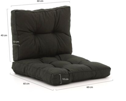 Madison Florance loungekussenset zit ca. 60x60cm rug ca. 60x40cm 2-delig - Laagste prijsgarantie! Zwart
