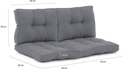 Madison Florance loungekussenset zit ca. 60x60cm rug ca. 60x40cm 4-delig - Laagste prijsgarantie! Grijs
