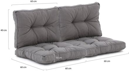 Madison Florance loungekussenset zit ca. 60x60cm rug ca. 60x40cm 4-delig - Laagste prijsgarantie! Grijs