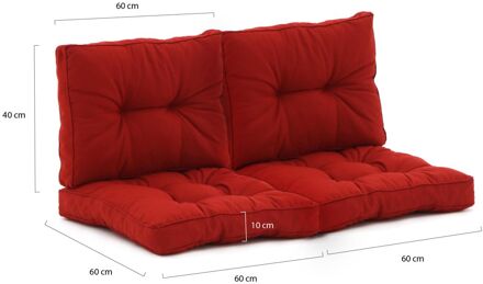 Madison Florance loungekussenset zit ca. 60x60cm rug ca. 60x40cm 4-delig - Laagste prijsgarantie! Rood