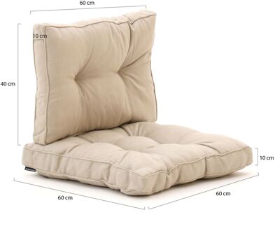 Madison Florance loungekussenset zit ca. 60x60cm rug ca. 60x40cm 4-delig - Laagste prijsgarantie! Taupe