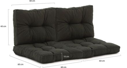 Madison Florance loungekussenset zit ca. 60x60cm rug ca. 60x40cm 4-delig - Laagste prijsgarantie! Zwart