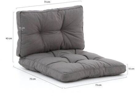Madison Florance loungekussenset zit ca. 73x73cm rug ca. 73x43cm 2-delig - Laagste prijsgarantie! Grijs
