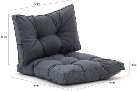 Madison Florance loungekussenset zit ca. 73x73cm rug ca. 73x43cm 2-delig - Laagste prijsgarantie! Grijs