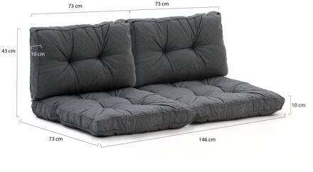 Madison Florance loungekussenset zit ca. 73x73cm rug ca. 73x43cm 4-delig - Laagste prijsgarantie! Grijs