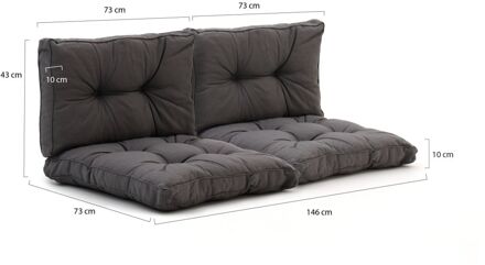 Madison Florance loungekussenset zit ca. 73x73cm rug ca. 73x43cm 4-delig - Laagste prijsgarantie! Grijs