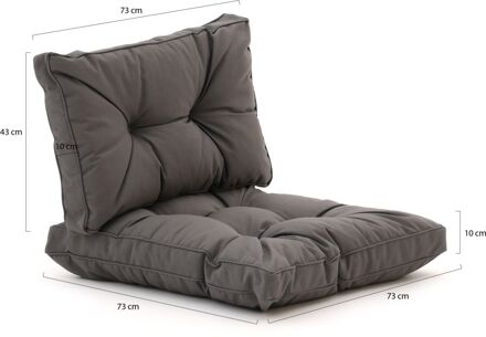 Madison Florance loungekussenset zit ca. 73x73cm rug ca. 73x43cm 4-delig - Laagste prijsgarantie! Grijs